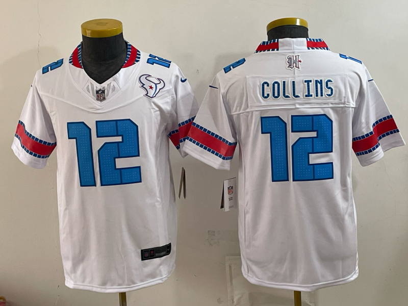 Youth Houston Texans #12 Collins white 2026 Nike NFL Jersey 0924003->youth nfl jersey->Youth Jersey